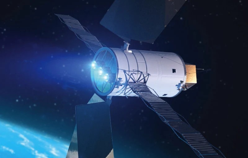 Spacecraft with ion thrusters for deep space missions